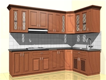 Tủ bếp gỗ Dổi Xanh DX365-22