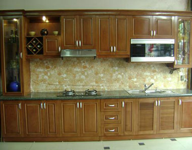 Tủ bếp gỗ xoan đào Hoàng Anh Gia Lai GL365-A2-12